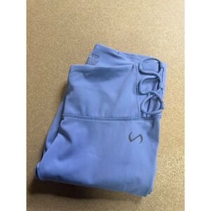 TLF Apparel Women Blue Lattice Lace Up High Waisted Leggings 7/8 Length Size M